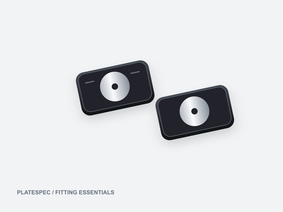 Magnetic Number Plate Holder Kit — PLATESPEC fitting illustration, not a product photograph