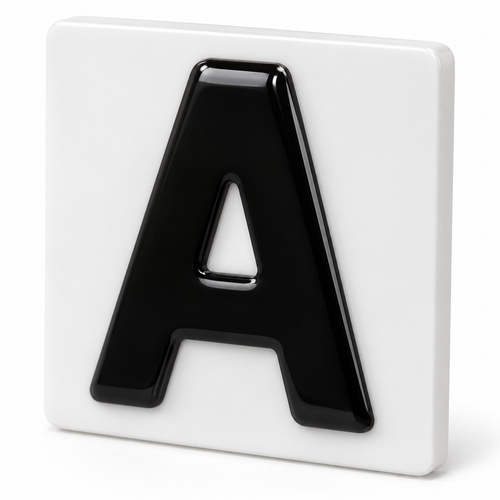 Illustrative render of 3D Gel Number Plates lettering; not a product photograph